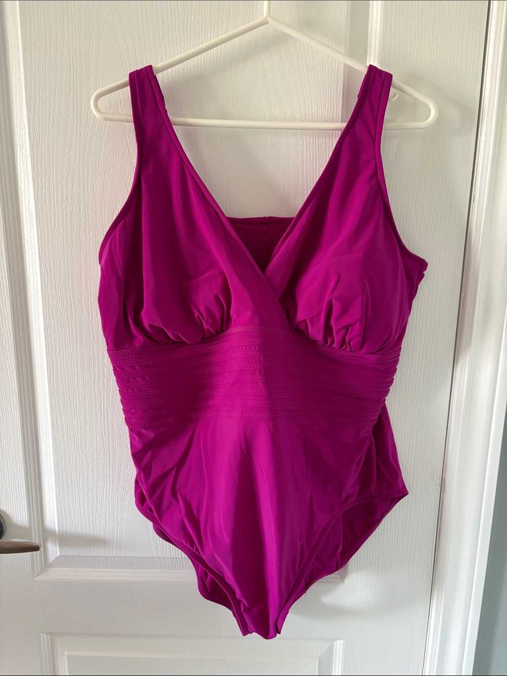 Aqua Green Hot Purple One-Piece Swimsuit